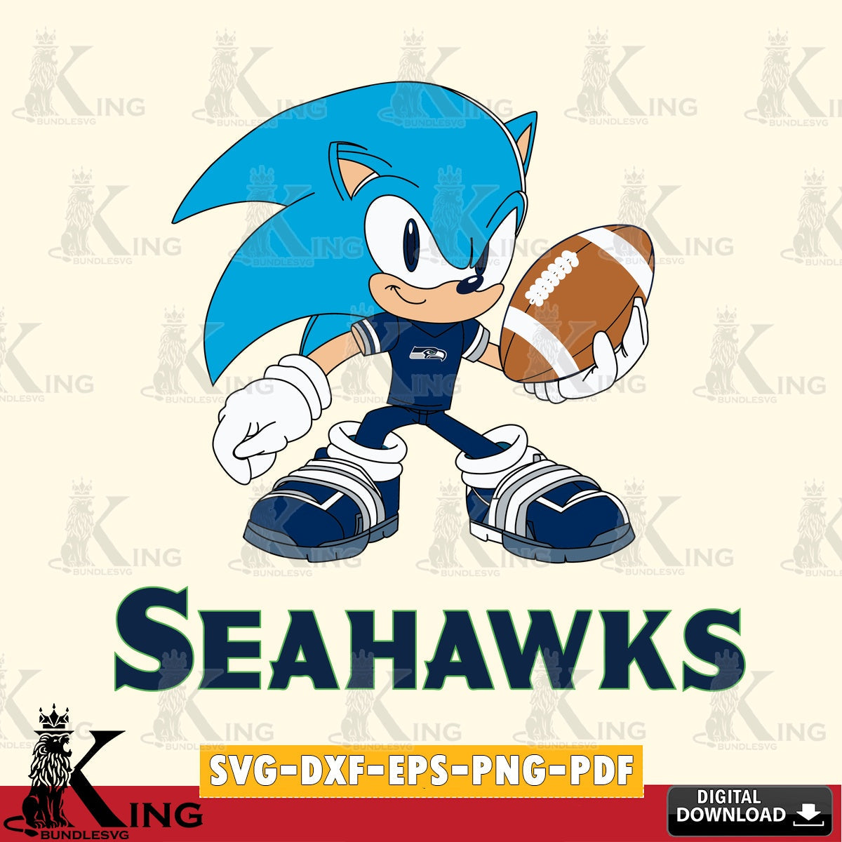 Stylish representation of Seattle Seahawks Sonic Rugby, versatile clip art for stickers, decals, and mugs