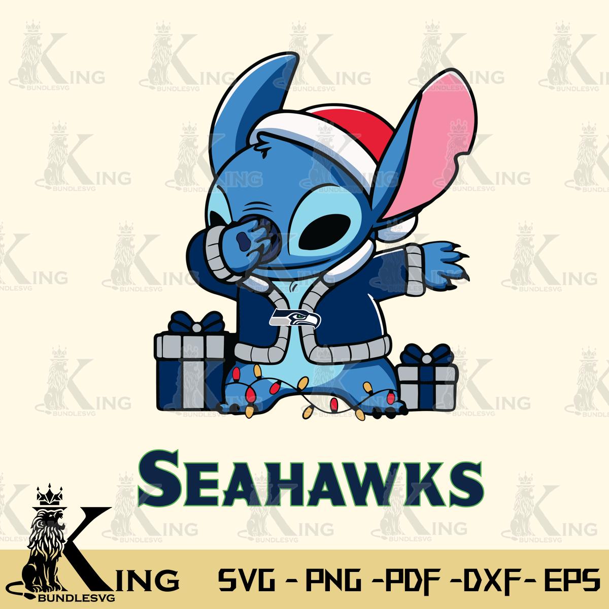 Seattle Seahawks Stitch Merry Christmas Svg Eps Dxf Png File, Digital Download