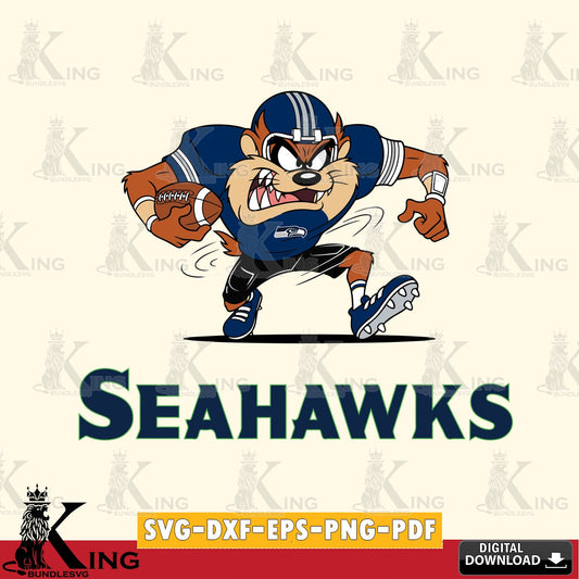 Seattle Seahawks Taz Football Helmet Cut file  , Digital Download , Instant Download, Looney Tunes svg, Football svg
