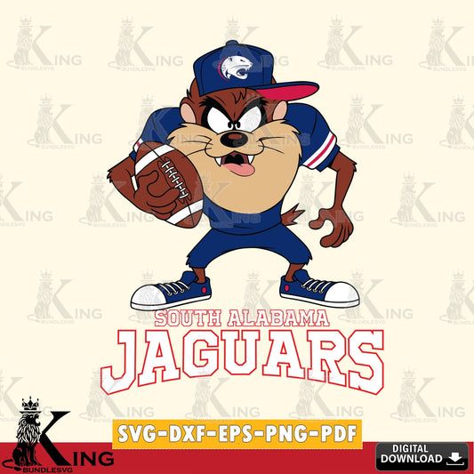 South Alabama Jaguars Đồng phục bóng đá Taz SVG file, Cut file  , Digital Download , Instant Download, Taz svg, NCAA svg
