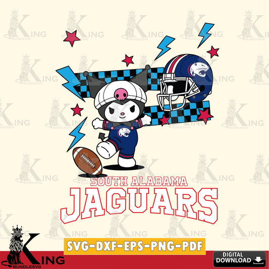 South Alabama Jaguars Kuromi Game Day SVG file, Cricut, Cut file  , Digital Download , Instant Download, Sanrio svg, Clipart