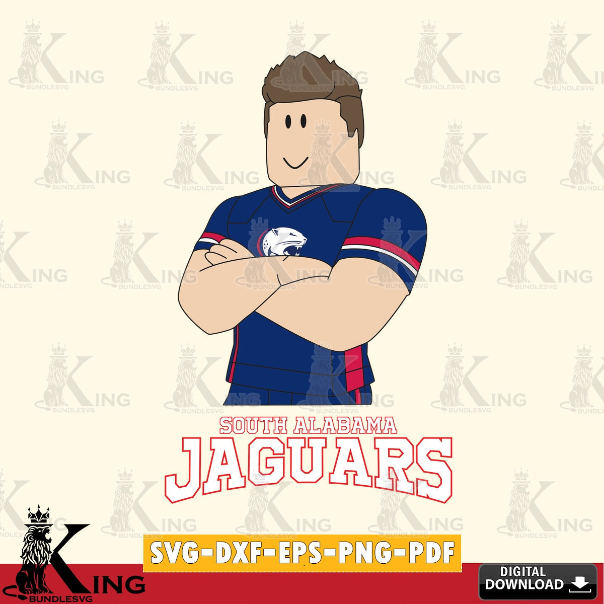 South Alabama Jaguars Roblox Football SVG file , NCAA Cricut,  File cut , Digital Download , PDF File