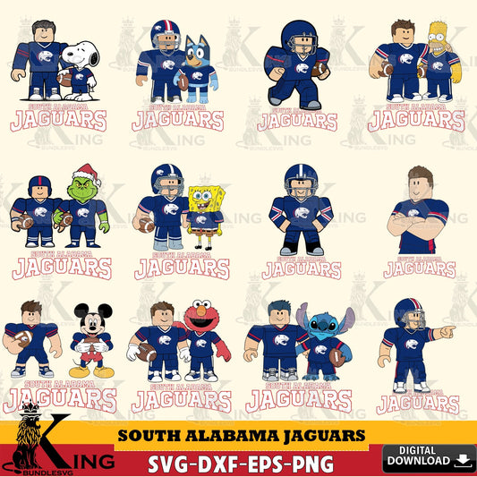 South Alabama Jaguars Roblox With Friends football NCAA Bundle SVG file , NCAA Cricut,  File cut , Digital Download , PDF File