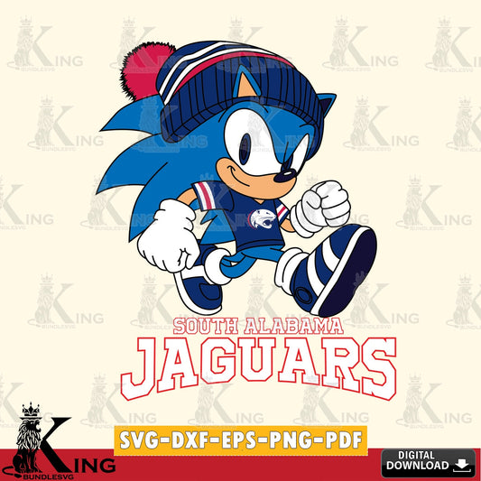South Alabama Jaguars Sonic Football SVG file, Vector , Digital Download , PDF File , Instant Download