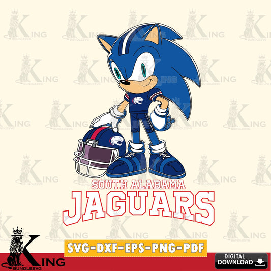 South Alabama Jaguars Sonic Player Football SVG file, Vector , Digital Download , PDF File , Instant Download