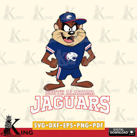 South Alabama Jaguars Taz Standing Pose SVG file, Cut file  , Digital Download , Instant Download, Taz svg, NCAA svg