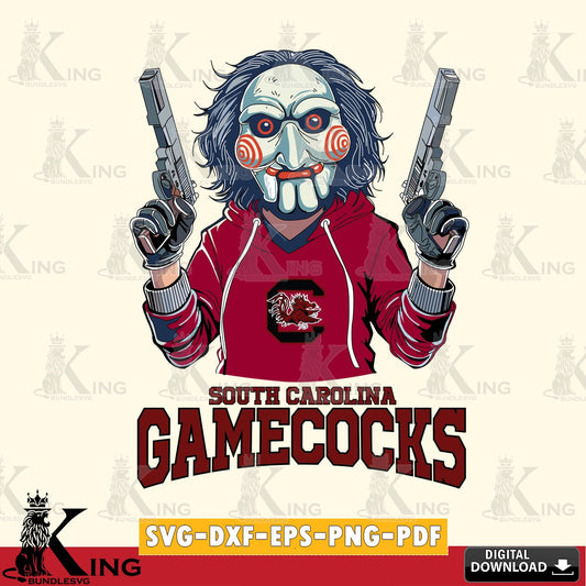 Artistic drawing of South Carolina Gamecocks Jigsaw Billy Football crafting file for iron-on transfer and vinyl decals.