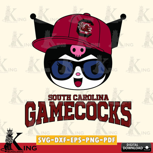 South Carolina Gamecocks Kuromi Football Cool SVG file, Cricut, Cut file  , Digital Download , Instant Download, Sanrio svg, Clipart