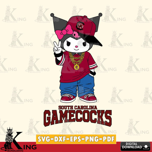 South Carolina Gamecocks Kuromi Streetwear Style SVG file, Cricut, Cut file  , Digital Download , Instant Download, Sanrio svg, Clipart