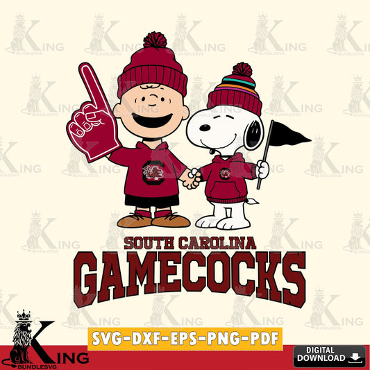 South Carolina Gamecocks Peanuts Fan Gear SVG, Cricut, Cut file  , Digital Download , Instant Download, Peanuts svg, NCAA svg, Football svg, Sport svg