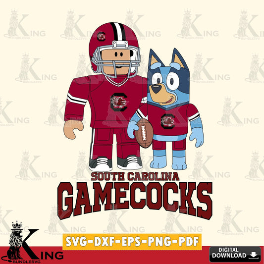 South Carolina Gamecocks Roblox & Bluey Football SVG file , NCAA Cricut,  File cut , Digital Download , PDF File