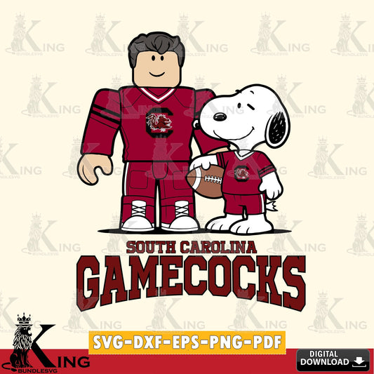 South Carolina Gamecocks Roblox & Snoopy Football SVG file , NCAA Cricut,  File cut , Digital Download , PDF File