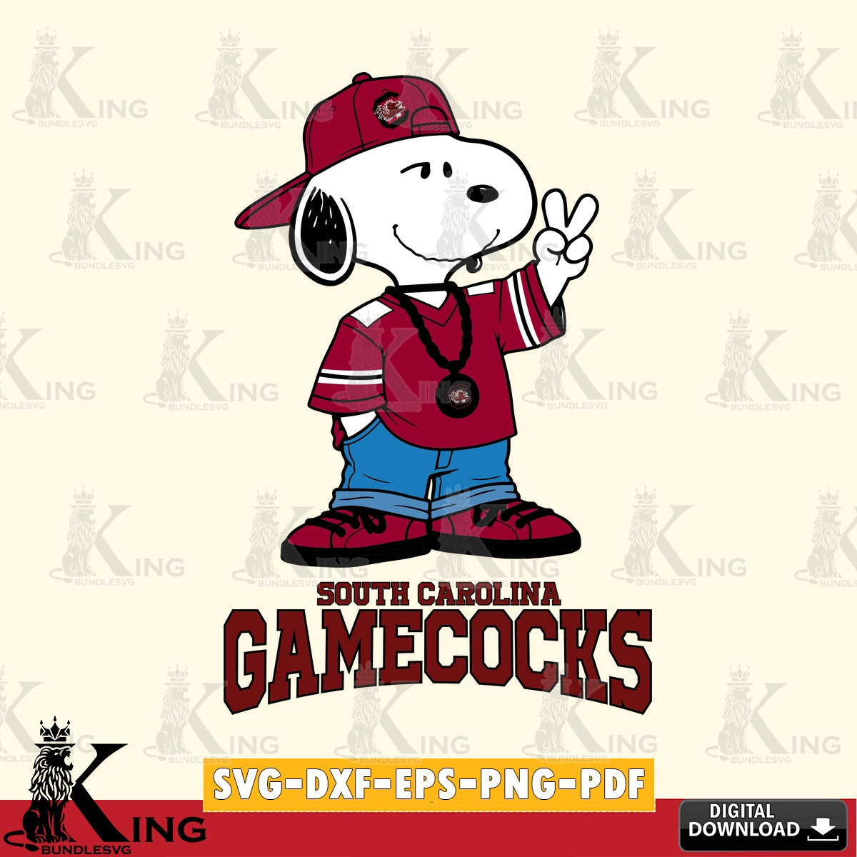 South Carolina Gamecocks Snoopy Say hi SVG, Cricut, Cut file  , Digital Download , Instant Download, Peanuts svg, NCAA svg, Football svg, Sport svg