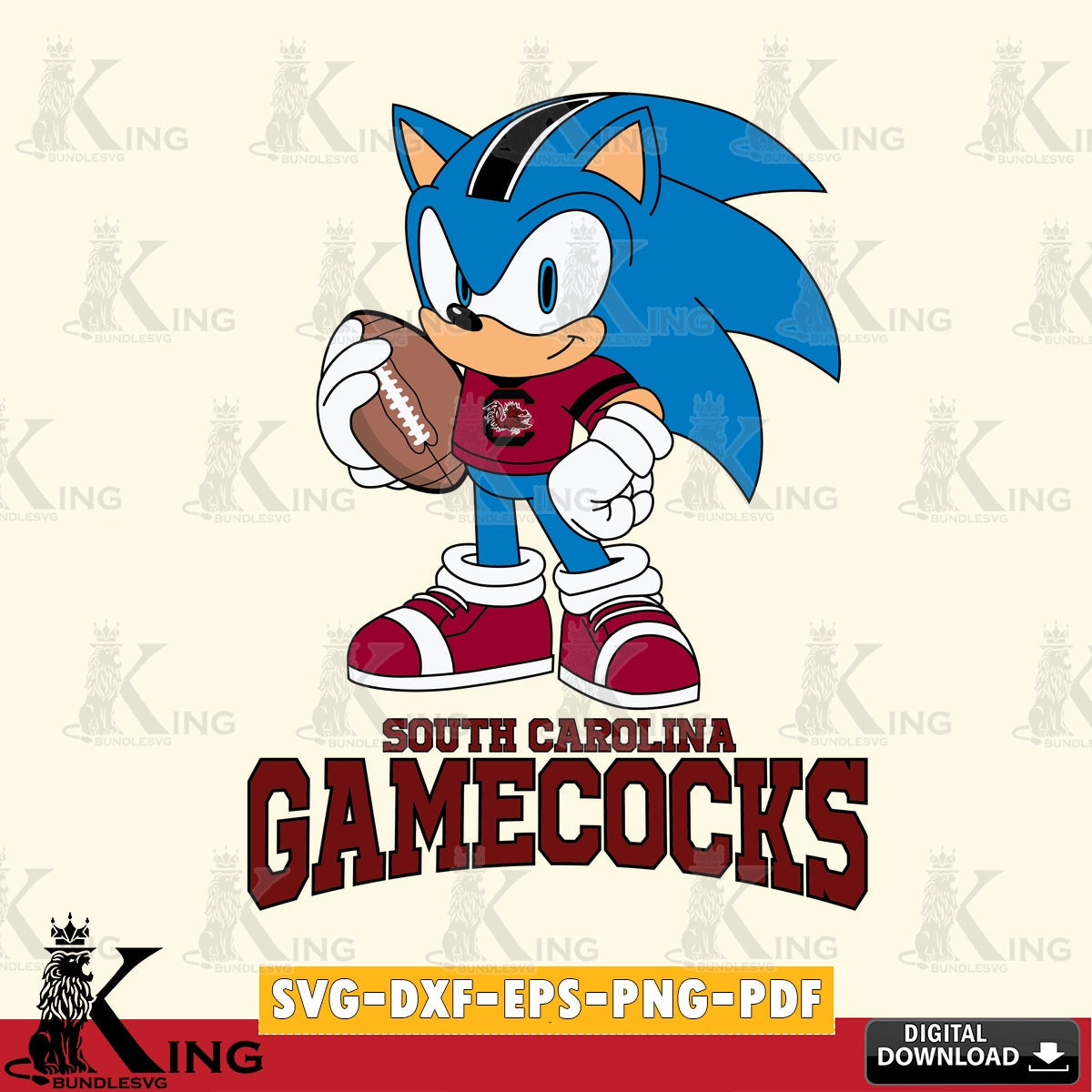 South Carolina Gamecocks Sonic Game Day Ready SVG file, Vector , Digital Download , PDF File , Instant Download