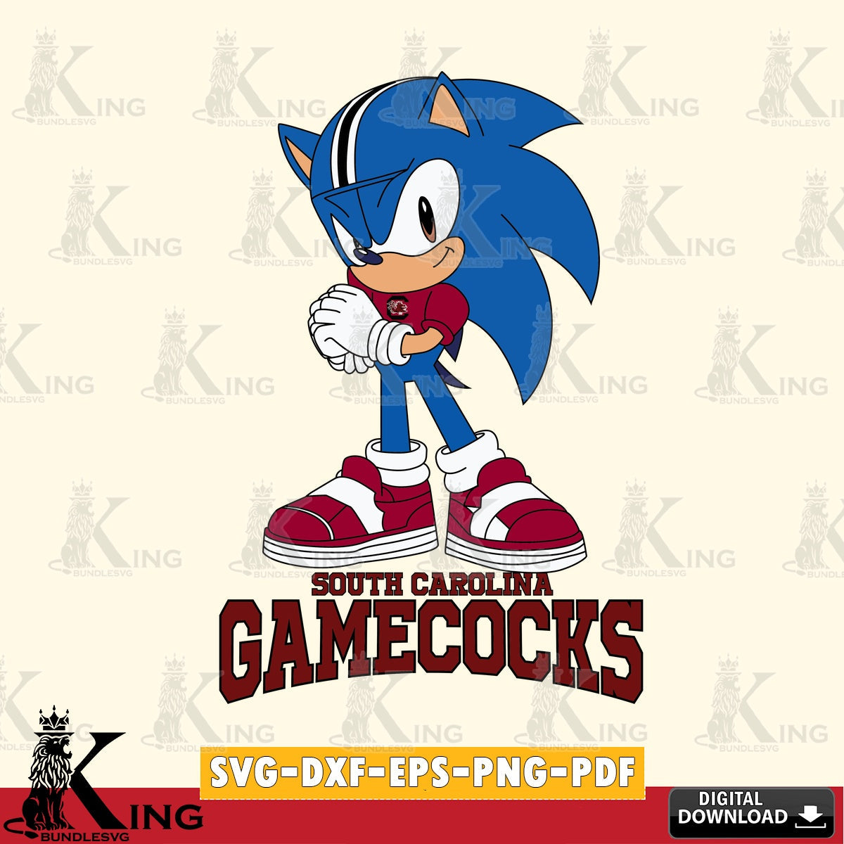 South Carolina Gamecocks Sonic cute Football SVG file, Vector , Digital Download , PDF File , Instant Download