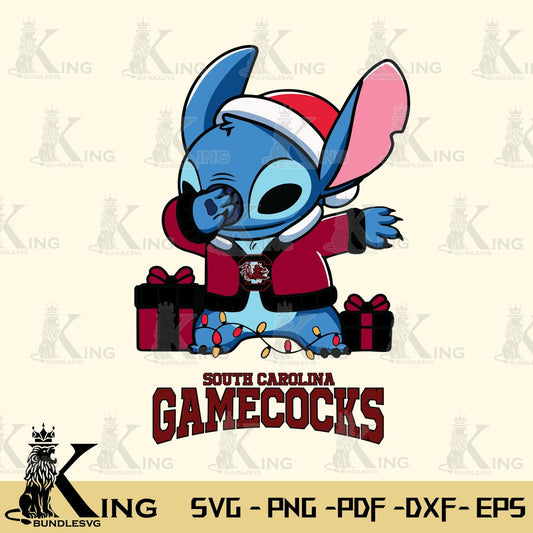 South Carolina Gamecocks Stitch Merry Christmas Svg Eps Dxf Png File, Digital Download