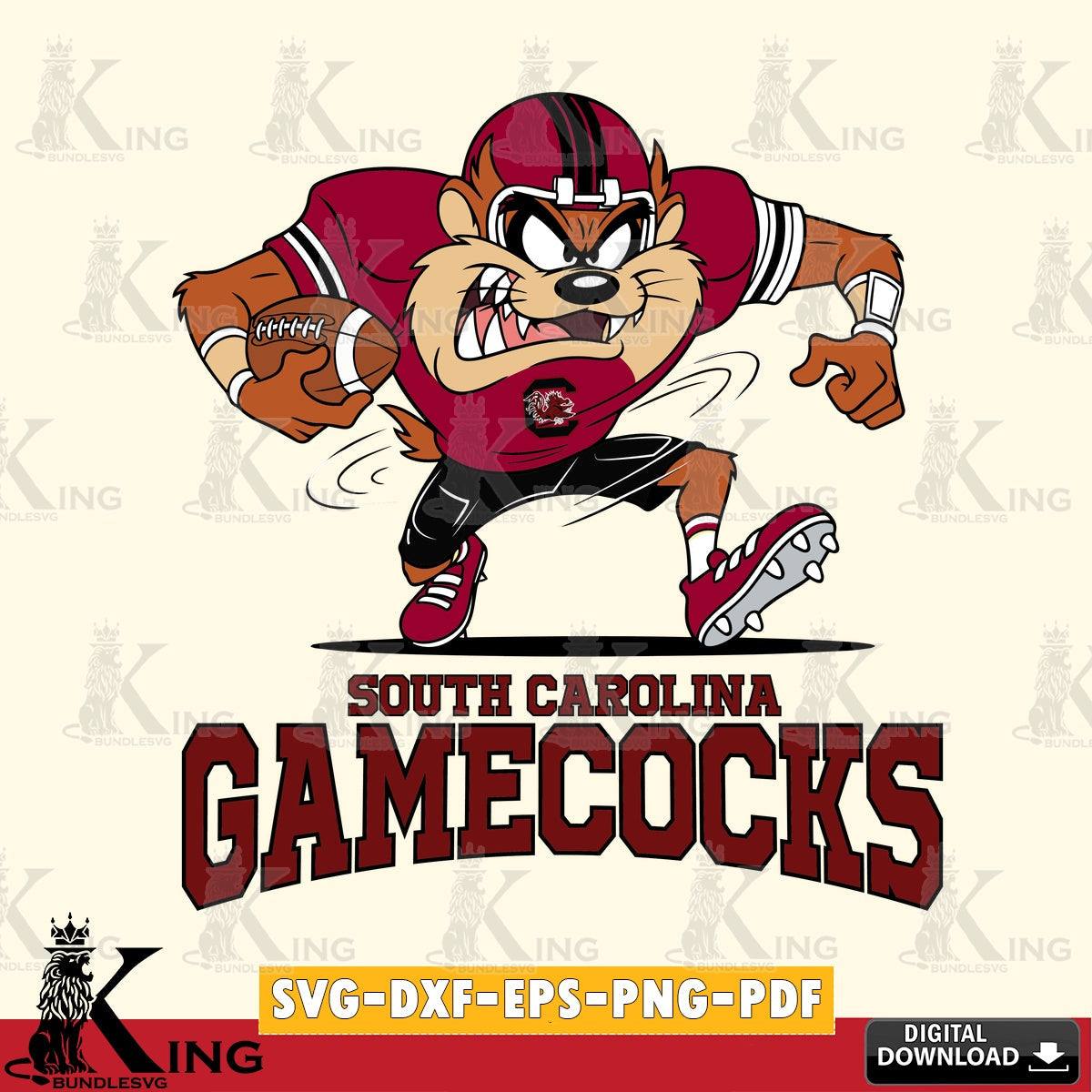 South Carolina Gamecocks Taz Football Helmet SVG file, Cut file  , Digital Download , Instant Download, Taz svg, NCAA svg