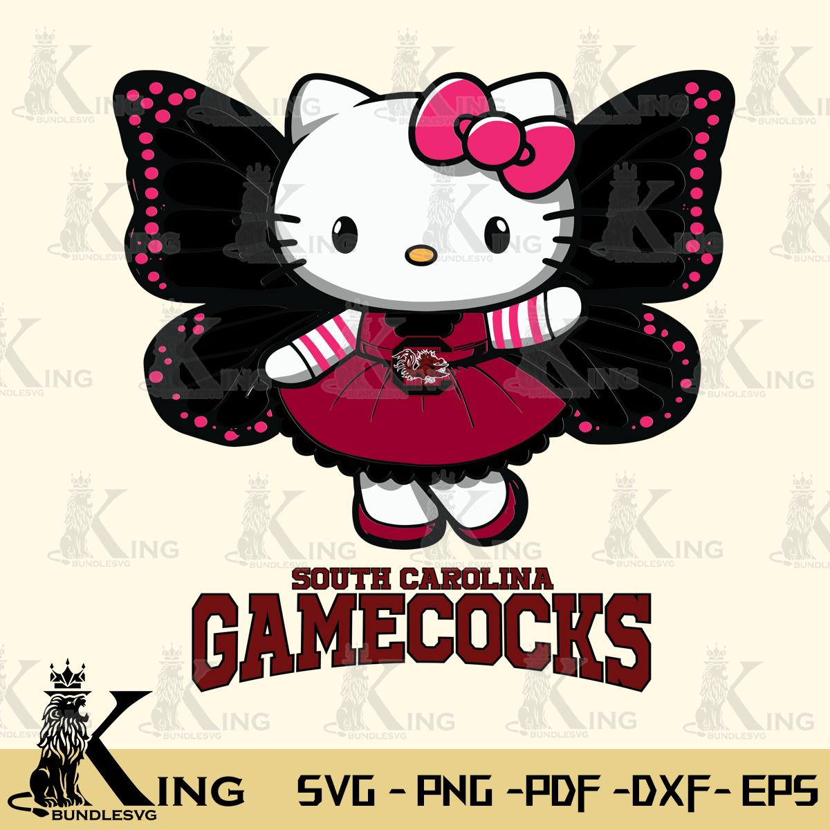 South Carolina Gamecocks Whimsical Kitty Wings Svg Eps Dxf Png File, Digital Download