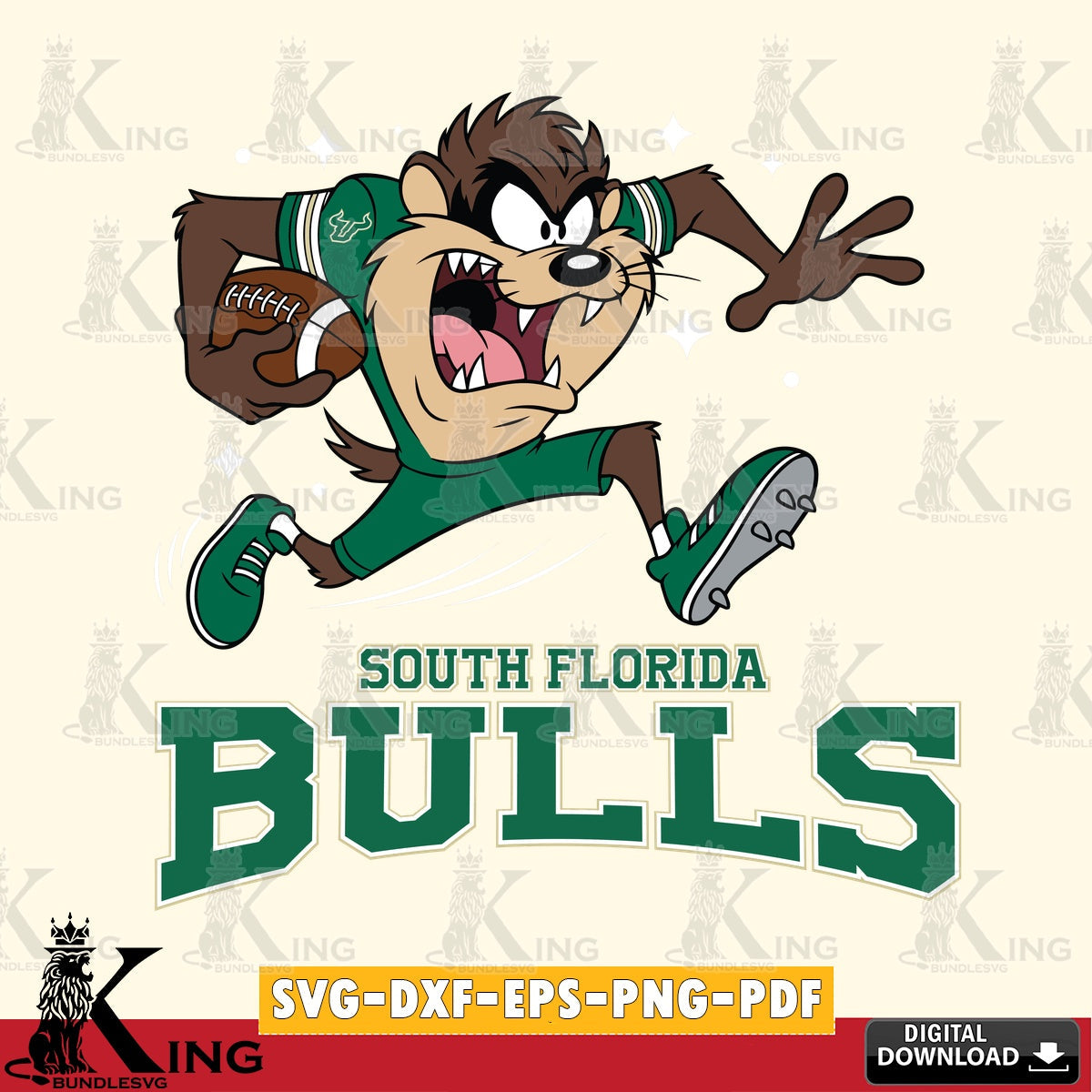 South Florida Bulls Angry Taz Football SVG file, Cut file  , Digital Download , Instant Download, Taz svg, NCAA svg