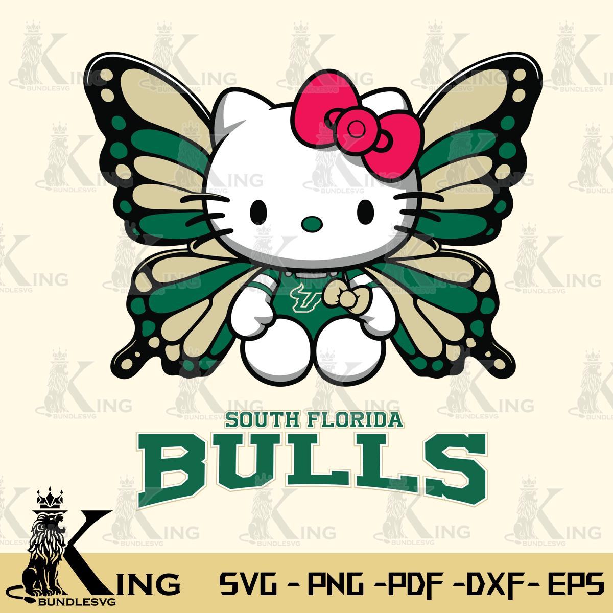 South Florida Bulls Butterfly Kitty Delight Svg Eps Dxf Png File, Digital Download