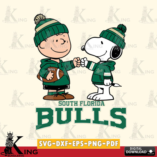 South Florida Bulls CharlieBrown Football Fist Bump SVG, Cricut, Cut file  , Digital Download , Instant Download, Peanuts svg, NCAA svg, Football svg, Sport svg