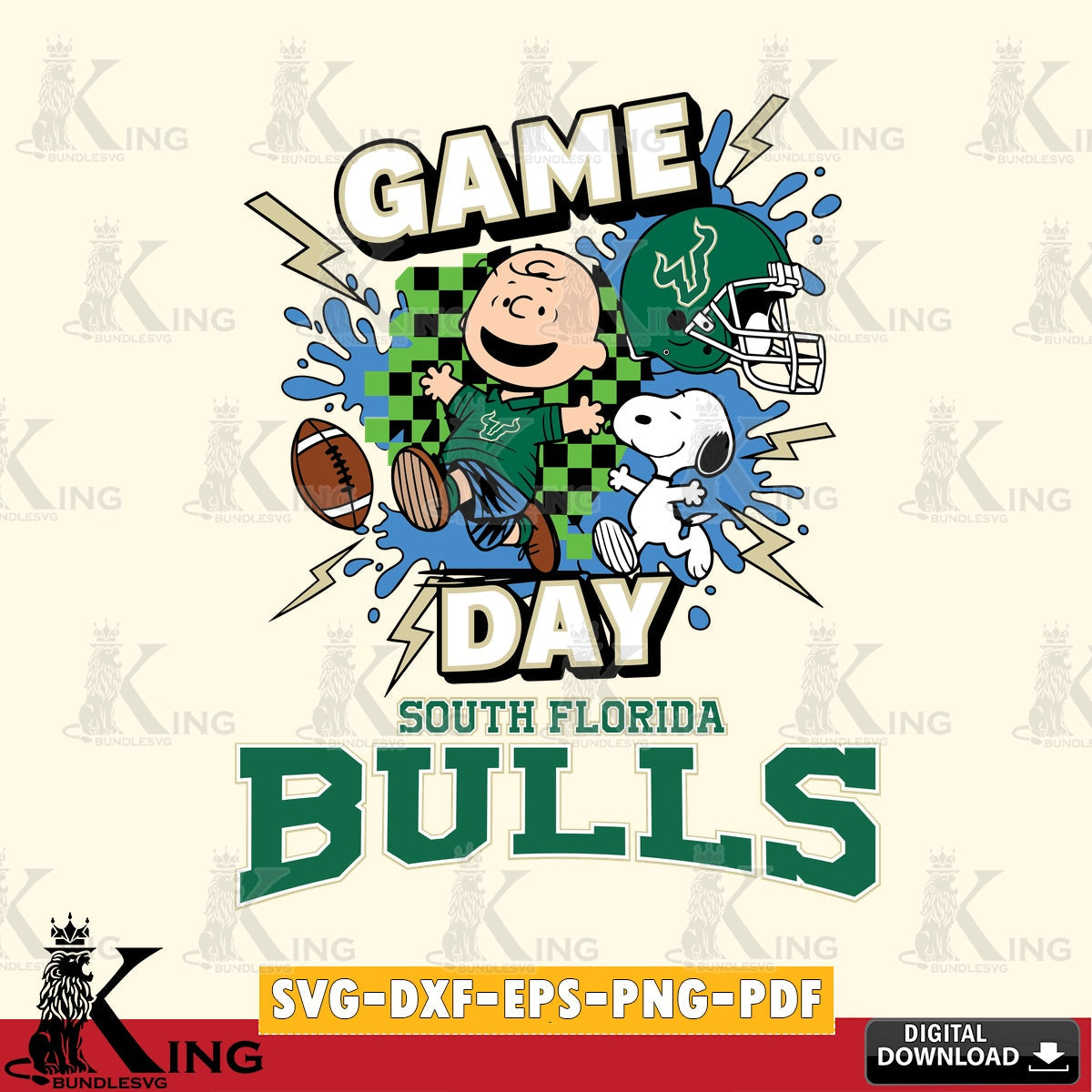 South Florida Bulls Game Day Peanuts SVG, Cricut, Cut file  , Digital Download , Instant Download, Peanuts svg, NCAA svg, Football svg, Sport svg