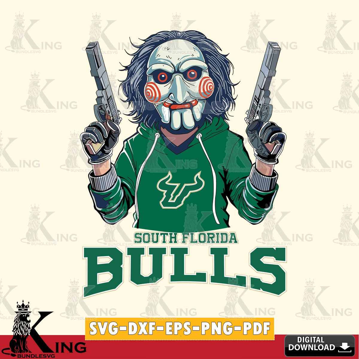 Unique artwork depicting South Florida Bulls Jigsaw Billy Football, versatile clip art for stickers, decals, and mugs