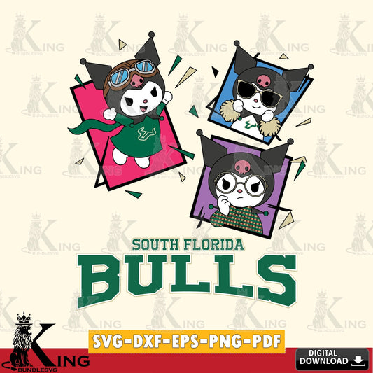 South Florida Bulls Kuromi Action Football SVG file, Cricut, Cut file  , Digital Download , Instant Download, Sanrio svg, Clipart