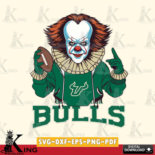 High-quality graphic of a South Florida Bulls Pennywise player football, a digital file for silhouette cameo and cricut projects.