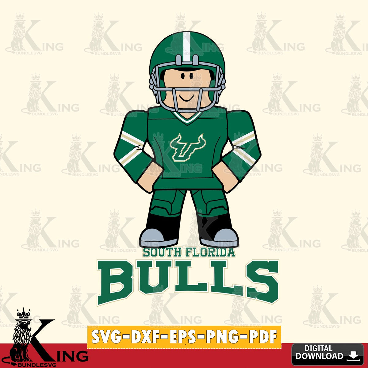 South Florida Bulls Roblox Cool Football SVG file , NCAA Cricut,  File cut , Digital Download , PDF File