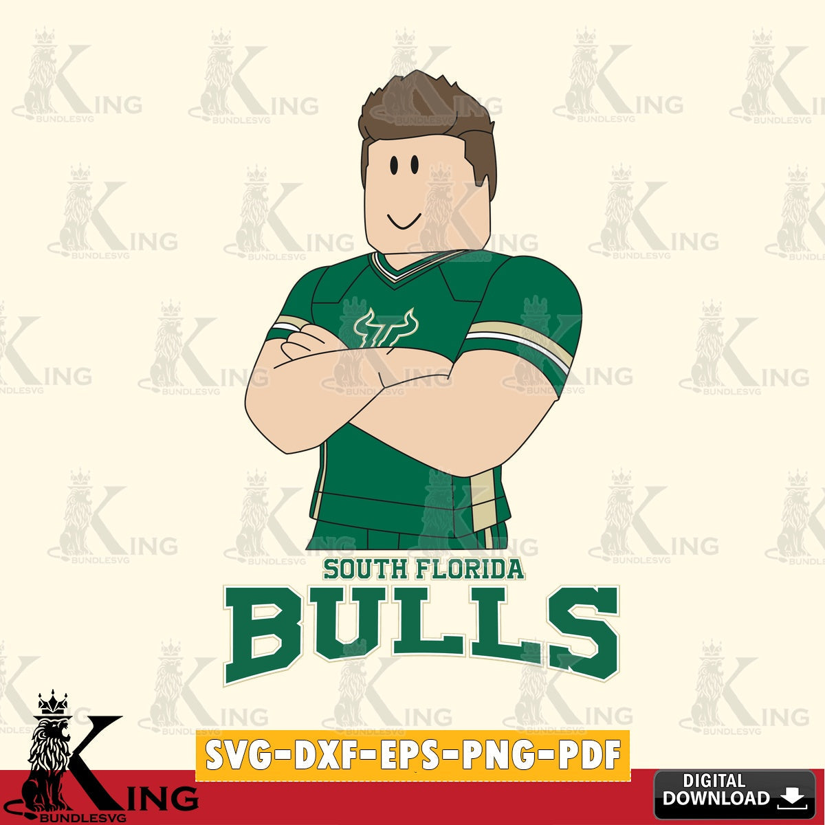 South Florida Bulls Roblox Football SVG file , NCAA Cricut,  File cut , Digital Download , PDF File