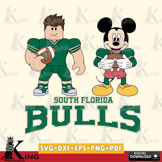South Florida Bulls Roblox & Mickey Football SVG file , NCAA Cricut,  File cut , Digital Download , PDF File