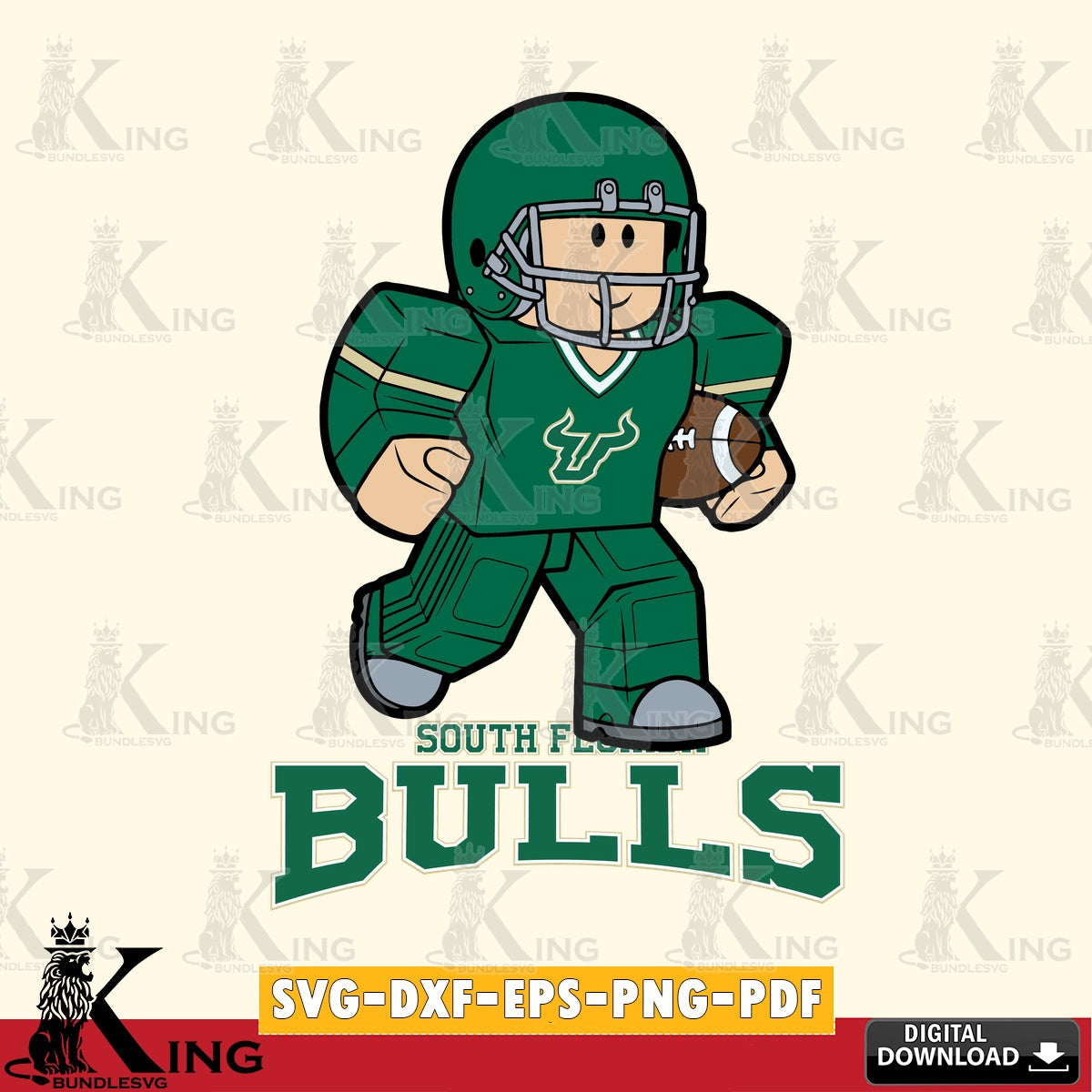 South Florida Bulls Roblox Player Rugby SVG file , NCAA Cricut,  File cut , Digital Download , PDF File