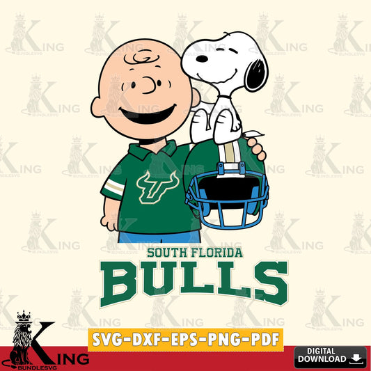 South Florida Bulls Snoopy On Helmet SVG, Cricut, Cut file  , Digital Download , Instant Download, Peanuts svg, NCAA svg, Football svg, Sport svg