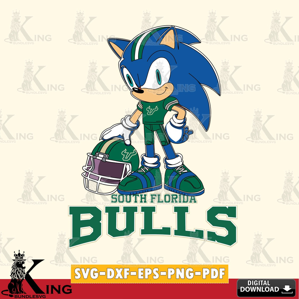 South Florida Bulls Sonic Player Football SVG file, Vector , Digital Download , PDF File , Instant Download