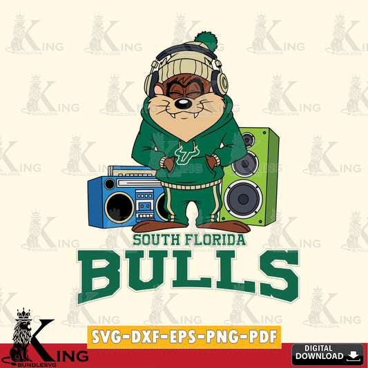 South Florida Bulls Taz Hip Hop SVG file, Cut file  , Digital Download , Instant Download, Taz svg, NCAA svg