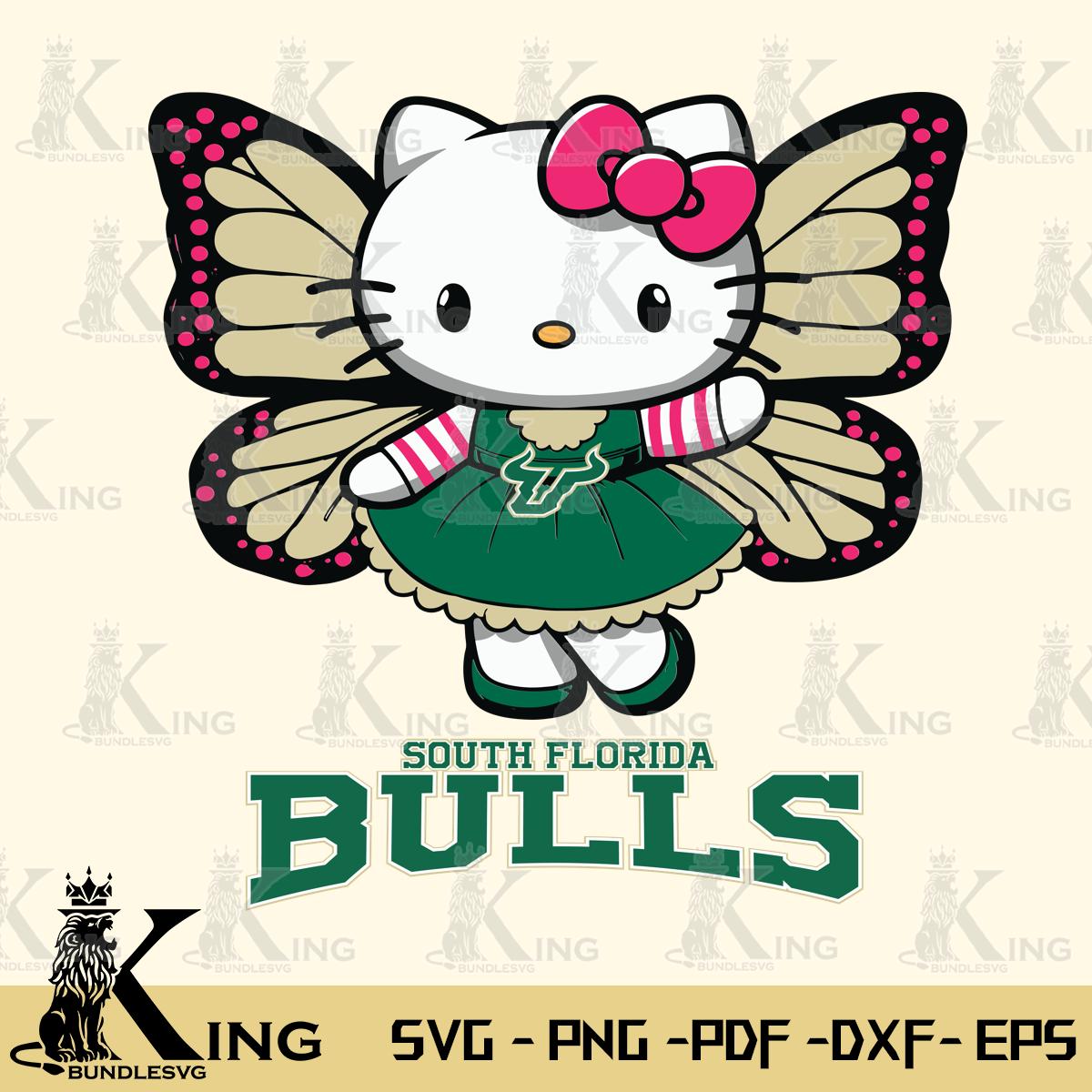 South Florida Bulls Whimsical Kitty Wings Svg Eps Dxf Png File, Digital Download