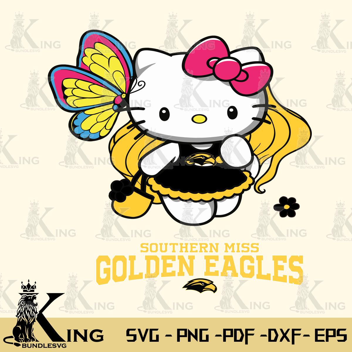 Southern Miss Golden Eagles Kitty Cartoon Svg Eps Dxf Png File, Digital Download