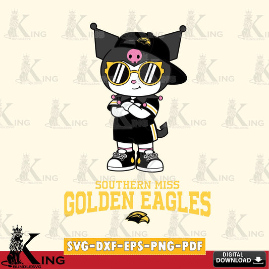 Southern Miss Golden Eagles Kuromi Football Jersey SVG file, Cricut, Cut file  , Digital Download , Instant Download, Sanrio svg, Clipart