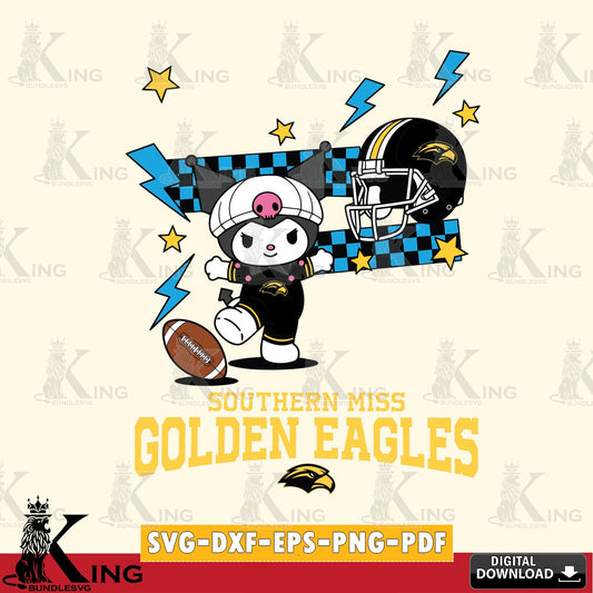 Southern Miss Golden Eagles Kuromi Game Day SVG file, Cricut, Cut file  , Digital Download , Instant Download, Sanrio svg, Clipart