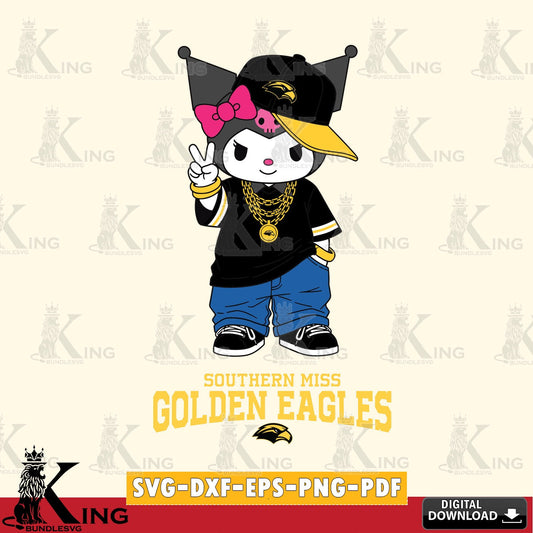 Southern Miss Golden Eagles Kuromi Streetwear Style SVG file, Cricut, Cut file  , Digital Download , Instant Download, Sanrio svg, Clipart