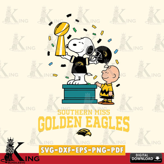 Southern Miss Golden Eagles Peanuts Winner SVG, Cricut, Cut file  , Digital Download , Instant Download, Peanuts svg, NCAA svg, Football svg, Sport svg