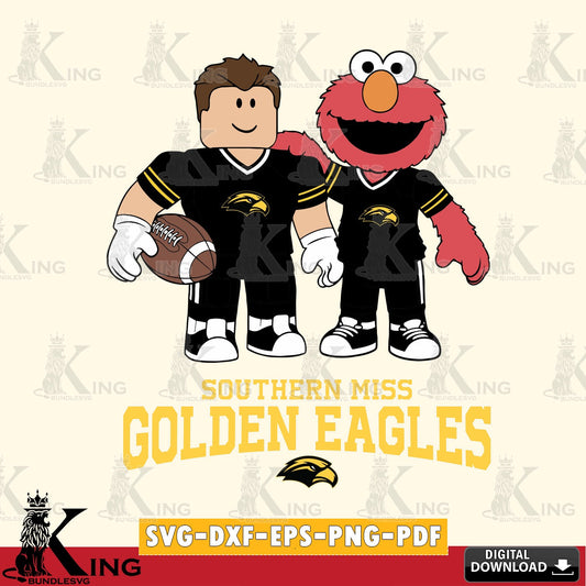 Southern Miss Golden Eagles Roblox & Elmo Football SVG file , NCAA Cricut,  File cut , Digital Download , PDF File