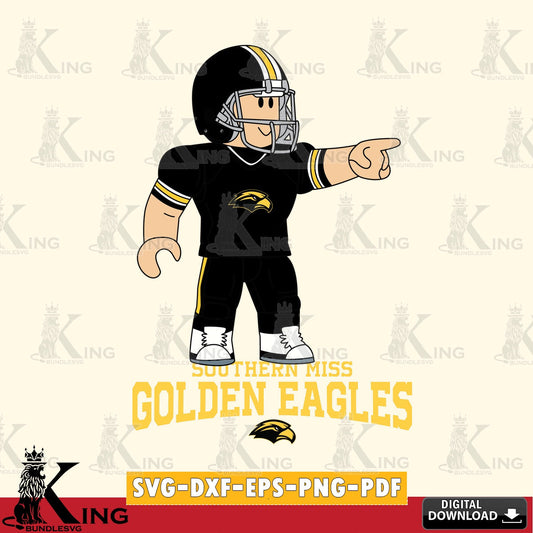 Southern Miss Golden Eagles Roblox Player Football SVG file , NCAA Cricut,  File cut , Digital Download , PDF File