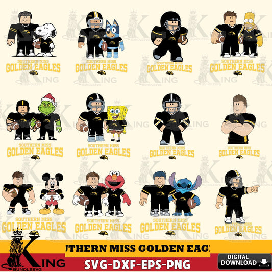 Southern Miss Golden Eagles Roblox With Friends football NCAA Bundle SVG file , NCAA Cricut,  File cut , Digital Download , PDF File