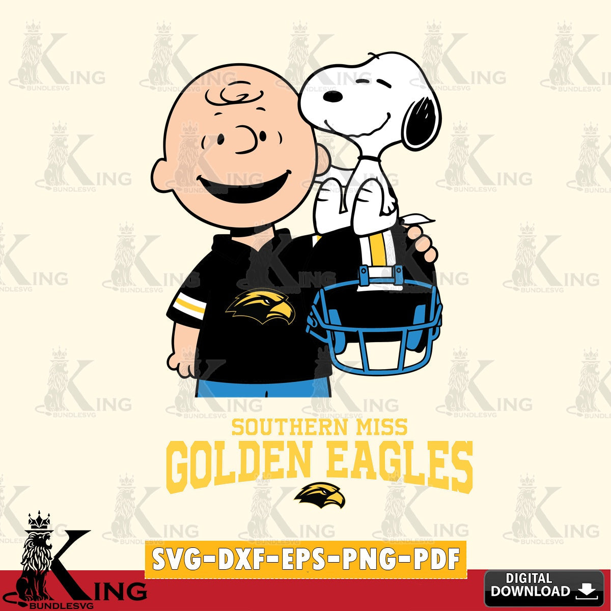 Southern Miss Golden Eagles Snoopy On Helmet SVG, Cricut, Cut file  , Digital Download , Instant Download, Peanuts svg, NCAA svg, Football svg, Sport svg