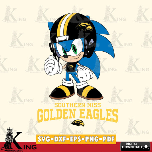 Eye-catching graphic of Southern Miss Golden Eagles Sonic Football Mascot, printable vector design for sublimation and crafts
