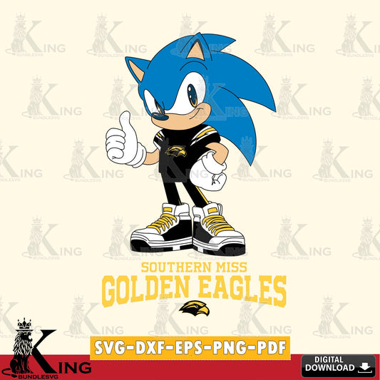 Southern Miss Golden Eagles Sonic Like Football SVG file, Vector , Digital Download , PDF File , Instant Download