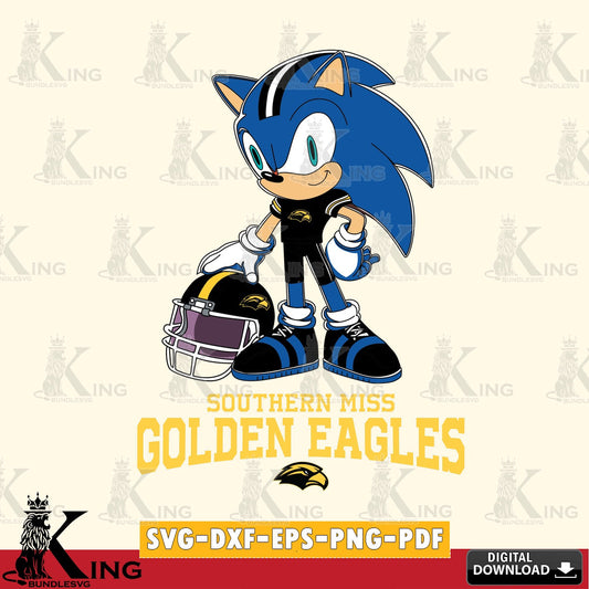 Southern Miss Golden Eagles Sonic Player Football SVG file, Vector , Digital Download , PDF File , Instant Download