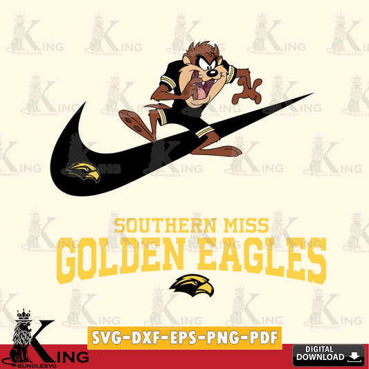 Southern Miss Golden Eagles Taz Football Nike SVG file, Cut file  , Digital Download , Instant Download, Taz svg, NCAA svg